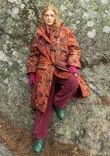 “Nova Scotia” quilted, woven organic cotton coat - madder red