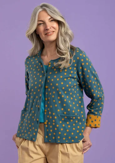 Dotted cardigan in organic cotton - verona green