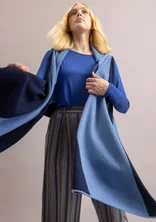 “Ray” knit vest in a lambswool blend - midnight blue/forget-me-not