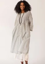 “Agnes” woven organic cotton dress - black/patterned