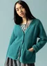 Strickjacke aus Recycling-Baumwolle (aqua S)