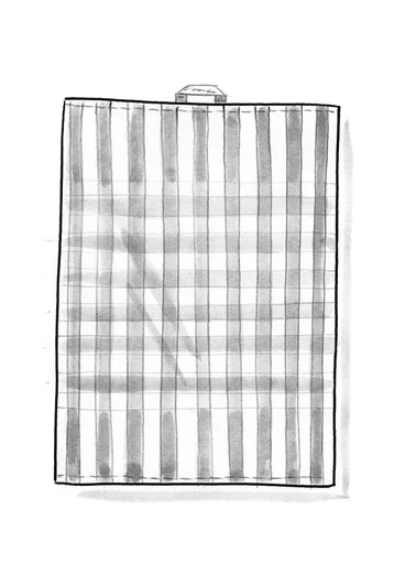 “Trellis” organic cotton tea towel - almond milk