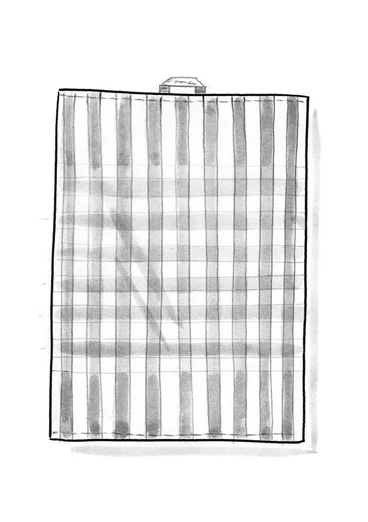 “Trellis” kitchen towel" in organic cotton - almond milk