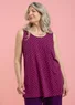 “Dot” organic cotton/modal/elastane jersey tank top (grape S)