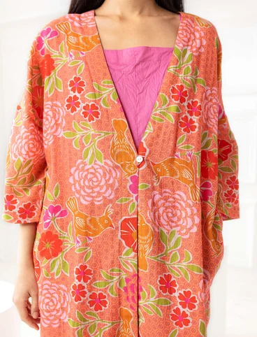 Kimono "Paraquite" en coton biologique - papaye