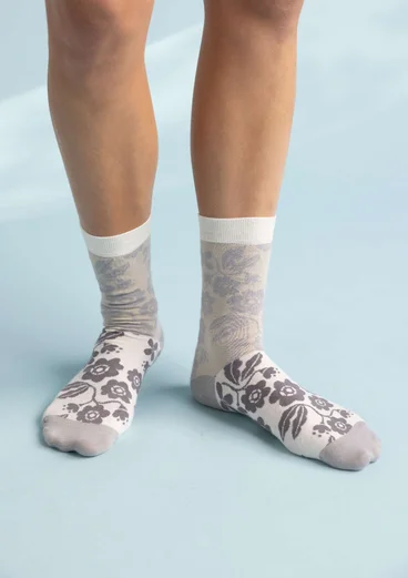 “April” socks in organic cotton - grey