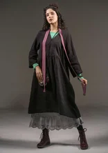 Woven “Bodil” dress in linen - black