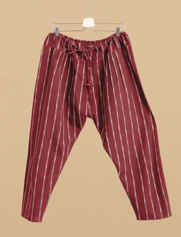 Pantalon "Ikat" en coton tissé - rouge garance