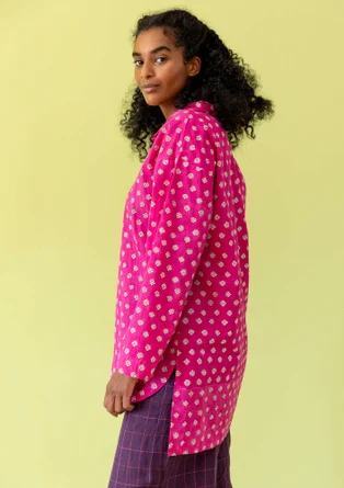 “Millie” woven organic cotton shirt - pink begonia