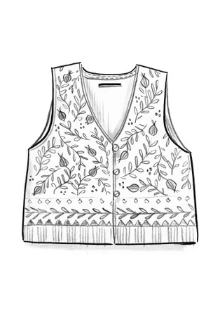 “Aurora” knit vest in organic and recycled cotton/wool - avocado