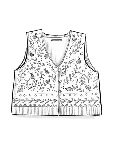 “Aurora” organic and recycled cotton/wool knit waistcoat - avocado