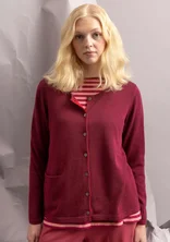 “Ina” cardigan in organic cotton/lyocell - purple red