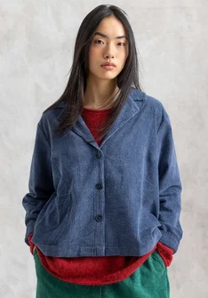 “Rime” corduroy jacket in organic cotton - indigo