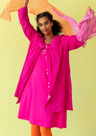 “Agnes” woven organic cotton smock blouse - pink begonia