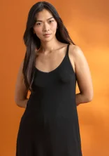 Slip dress in lyocell/spandex - black
