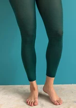Striped leggings in recycled polyamide - dark jade/dark emerald