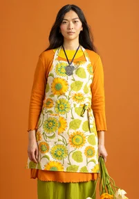 “Sunflower” organic cotton/linen apron - light sand