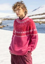 Trui "Luna" van lamswolmix - donkerpioen