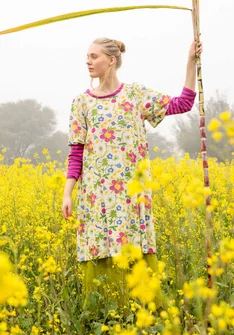 “Midsommarnatt” jersey dress in organic cotton - elderflower