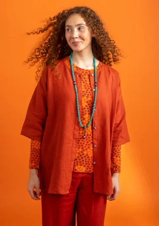 Blouse "Alva" en lin tissé - cuivre/rayé