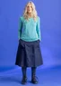 Tricot top "Helga" van lyocell/elastaan (jade/dessin XS)