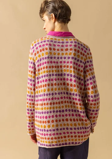 “Abby” favourite sweater in organic/recycled cotton - pink sand/patterned