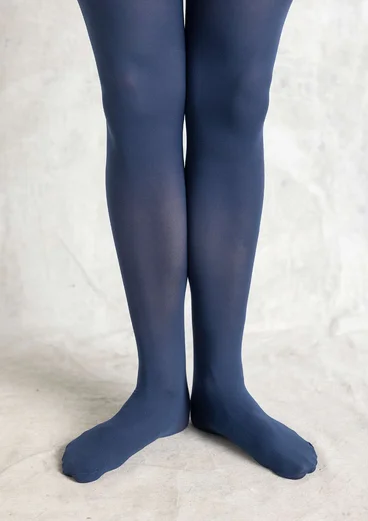 Solid-colour tights made from recycled polyamide - indigo