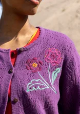 “Shadow” cardigan in a lambswool blend - hydrangea