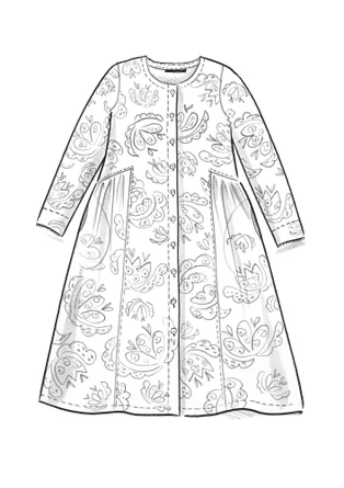 Robe "Herbarium" en tissu de coton biologique/lin - gris cendré