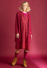 “Asta” woven linen dress - fig/patterned