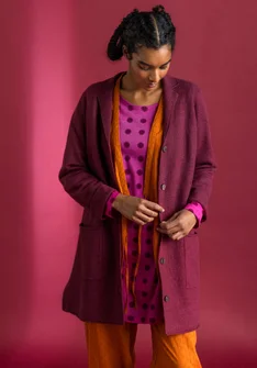 Felted organic wool blazer - burgundy