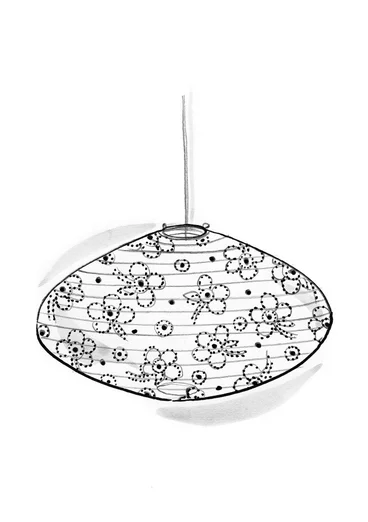 “Peru” lampshade in organic cotton - indigo