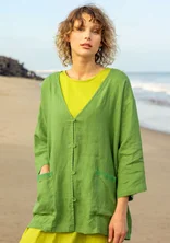 Woven jacket in linen - coriander