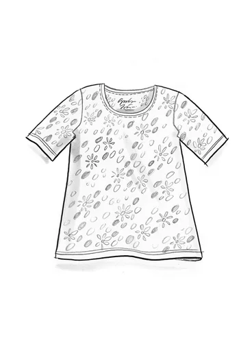 T-shirt "Jane" en coton biologique/élasthanne - lupin foncé/motif