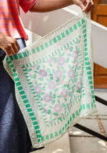 “Sophie” shawl in organic cotton - lotus green