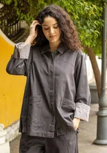 “Ines” woven organic cotton jacket - graphite