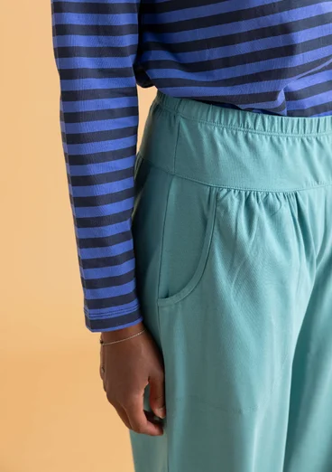 Jersey pants in organic cotton/spandex - teal