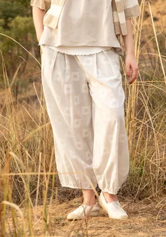 “Cirrus” woven organic cotton trousers - ecru