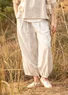 “Cirrus” woven organic cotton trousers (ecru XS)