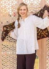 “Lisa” blouse in organic cotton - light ecru