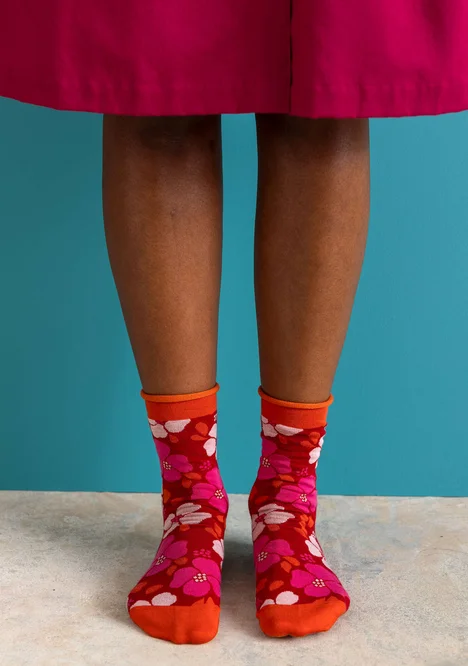 Chaussettes ”Theia” en coton biologique - amaryllis