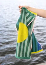 “Sunset” guest towel 2-pack in organic cotton - green sea glass