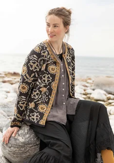 “Rashmi” organic cotton cardigan - black kashish