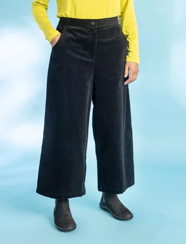 Pantalon en velours côtelé de coton biologique - noir