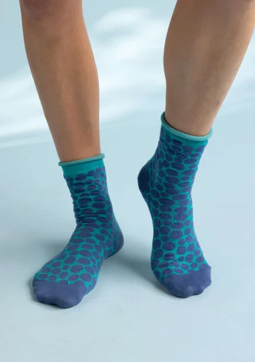 “Grace” socks in organic cotton - mountain blue