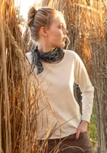 Gebreide trui van biologisch/gerecycled katoen - ongekleurd