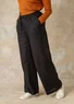 Woven linen pants (black S)