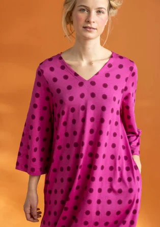 “Tyra” organic cotton/modal jersey dress - cerise/patterned