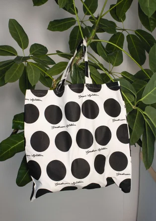 Organic cotton fabric tote bag L - black