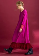 Vevd kjole «Hedda» i økologisk bomull - cerise